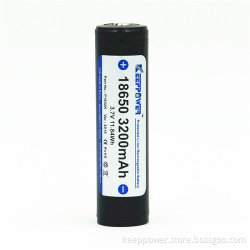 P1832K KeepPower protected 18650 rechargeable li-ion battery 3.7v 3200mah